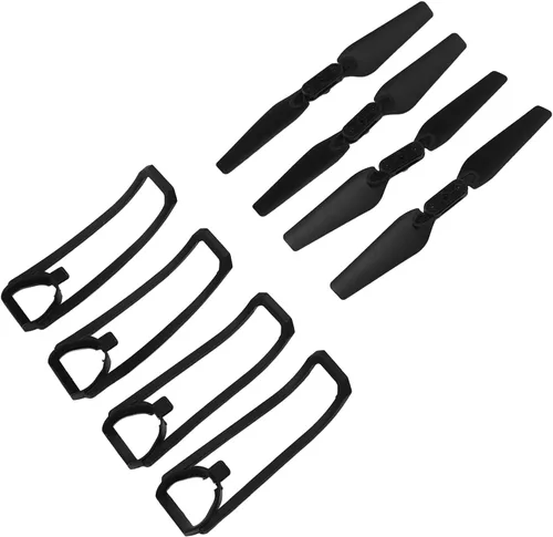 Vista 9 de Bewinner Kit de piezas de repuesto para drones E88 / E99 / K3 / E100 4 hélices y 4 cubiertas protectoras, plástico ligero, compatibilidad