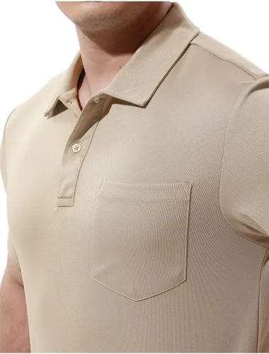 Vista 4 de YSENTO Camisas polo de manga corta con cuello y bolsillo para hombre