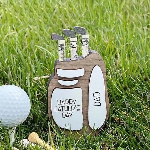 Vista 2 de Yimin Wooden Wallet Clip - Golf Bag Shape Money Clip,Not Rough Money Bags for Cash Men's Pocket Wallet Front Pocket Wallet for