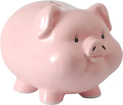 Vista 11 de Alcancía de cerdo de cerámica para niños, banco de dinero para adultos, Gilrs Alcancias de Dinero para adultos niños, banco de monedas, decoración