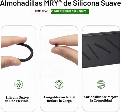 Vista 4 de Mryok Auriculares de repuesto para gafas de sol Oakley Whisker/Square Whisker/Juliet/Wiretap/Big Square Wire/A Wire - Opciones Negro