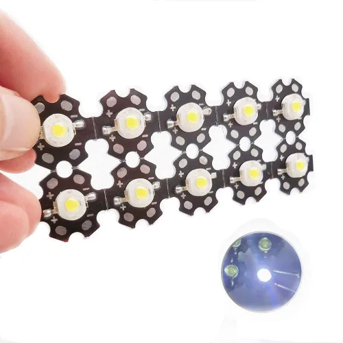 Vista 11 de 10 piezas de alta potencia Led chip 3W SMD COB COB componentes diodo en 0.787 in PCB base (10pcs 3W blanco natural en PCB)