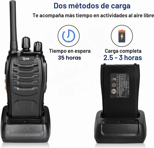 Vista 5 de TIDRADIO 5.5 Mile Walkie Talkies with 6-Way Charger +Wireless Programmer