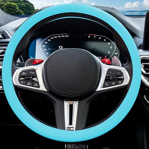 Vista 11 de JDDRY Funda para volante, protector de silicona para volante, funda universal para volante de vehículo, funda protectora para volante