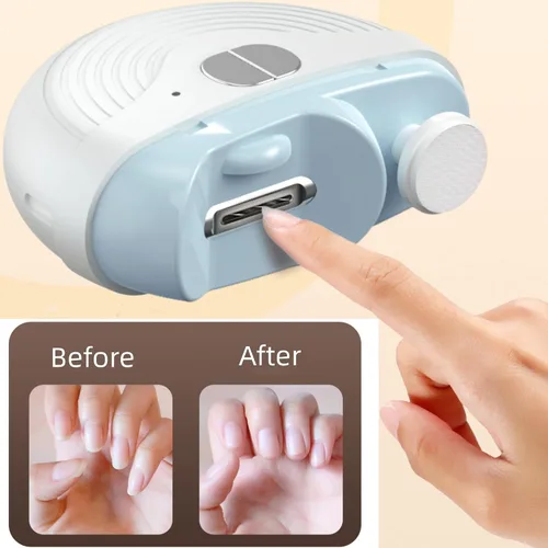 Vista 6 de Cortaúñas eléctrico inteligente para adultos mayores, recortador automático de uñas con 3 velocidades de potencia fuerte, recortador de uñas grueso