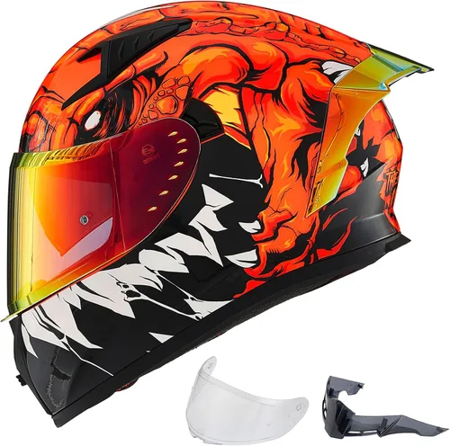 Vista 12 de ILM - Casco completo de motocicleta con Pinlock compatible con viseras y aletas transparentes y tintadas, casco para Street Bike y Motocross