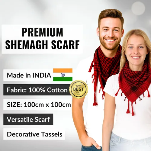 Vista 24 de LOVARZI Shemagh Cottons Arab Keffiyeh - Bufanda militar táctica para cabeza y cuello