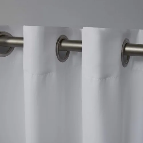 Vista 3 de Exclusive Home Curtains - Par de paneles de cortinas, modelo Academy, con ojales para bloqueo total de luz Blanco