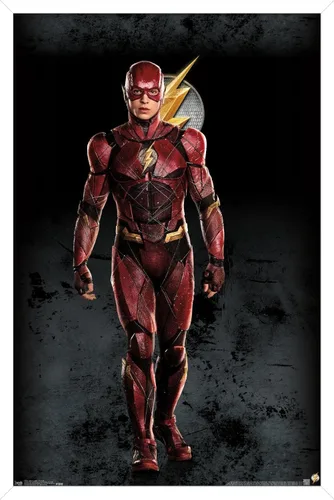 Vista 13 de Trends International Película de DC Comics - Liga de la Justicia - Póster de pared The Flash, 14.725 x 22.375 pulgadas, versión enmarcada de madera