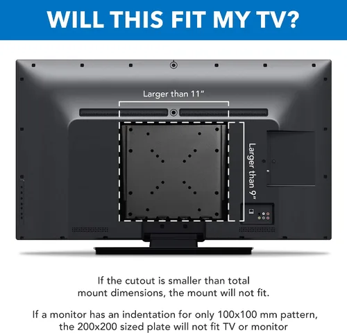 Vista 4 de Mount-It! Soporte de pared fijo para TV de perfil bajo, diseño empotrado ultra delgado para pantallas de 23 a 42 pulgadas, compatible con VESA 200 x