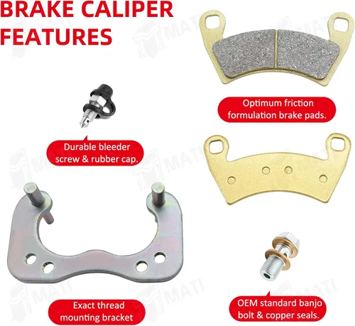 Vista 4 de M MATI Pinzas de freno traseras izquierda derecha para Polaris Ranger 570 700 800 6x6 900 1000 Crew Diesel RZR 4 900 MVRS 700 800 1911762 1911764