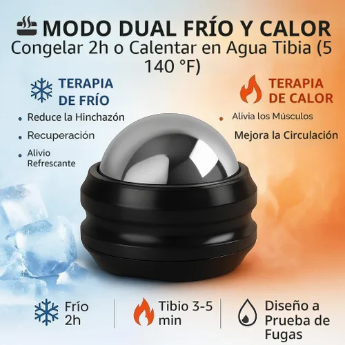 Vista 6 de Flyfan Bola Giratoria para Masaje en Frío - Regalos para Relleno de Calcetas para Hombres, Mujeres, Adolescentes, Niños, Se Mantiene Fría durante 6