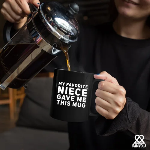 Vista 4 de Panvola Mi Sobrina Favorita Me Dio Esta Taza - Taza Divertida para Tío y Tía, Regalos de Sobrina y Sobrino, Día de la Madre, Día del Padre, Negro