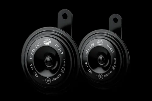 Vista 3 de HELLA 011225871 - Kit de bocinas de disco negras BX de 92 mm, 12 V (ajuste universal)