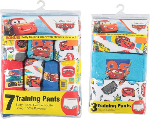 Vista 3 de Disney niños Pixar Cars pantalones de entrenamiento para orinal y kit de iniciación con pegatinas y tabla de seguimiento Tallas 18m, 2T, 3T, 4T