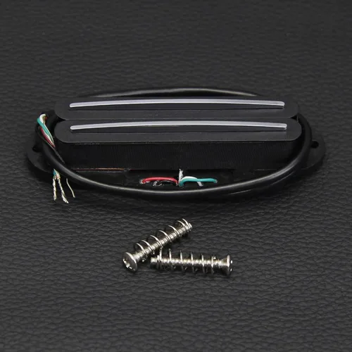 Vista 3 de FLEOR Pastilla de guitarra Humbucker de doble riel caliente con tamaño de bobina simple (12-13K), negra