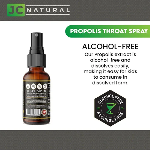 Vista 5 de JC Natural x CGM Labs - Spray de propóleo para la garganta, soluble en agua, sin alcohol. Apoyo inmunológico natural. Combate organismos nocivos