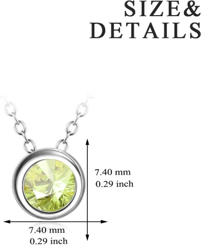 Vista 4 de Collar de plata de ley 925 con circonita para mujeres, adolescentes y niñas