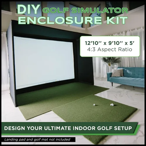 Vista 2 de The Indoor Golf Shop DIY Golf Simulator Enclosure - Easy-Setup Golf Simulators for Home - Includes SIGPRO Premium Impact Golf Screen, Enclosure