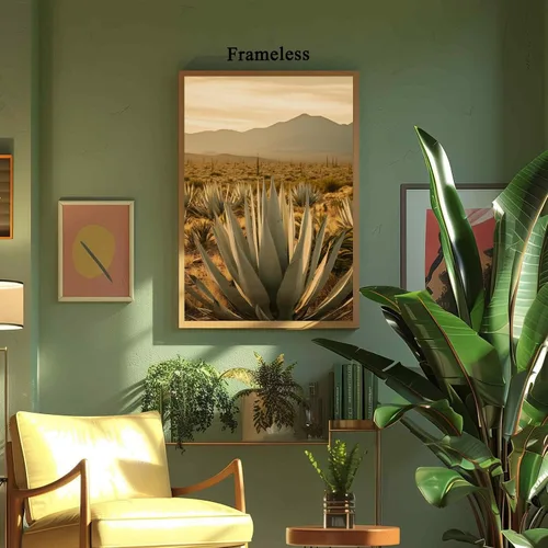 Vista 7 de Arte de pared de paisaje del desierto, arte en lienzo de agave, imágenes de cactus del desierto, cuadros de fotografía de naturaleza, cuadros