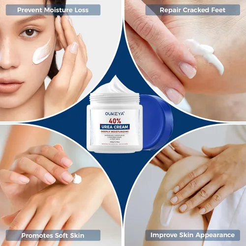 Vista 8 de OUKEYA Crema de Urea 40 Por Ciento, Crema para Manos y Pies para Sequedad y Grietas, Loción de Urea para Pies de Fuerza Máxima (350g)