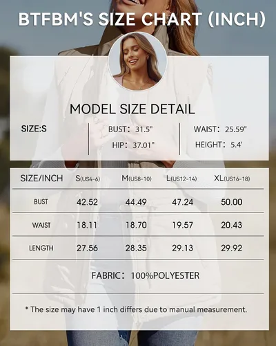Vista 6 de BTFBM Chaleco casual para mujer, con botones, con cremallera, acolchado, con cordón, sin mangas, con bolsillos