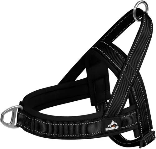 Vista 8 de Arnés para perro sin escape, chaleco ajustable para perros pequeños a grandes Arnés acolchado resistente con diseño triangular y hebillas de fácil