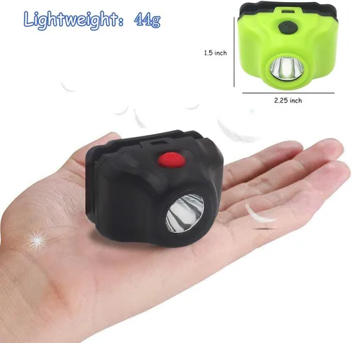 Vista 3 de Paquete de 4 faros LED de 5 W súper brillantes de un solo modo, faros delanteros impermeables y ligeros para adultos y niños, correr y acampar
