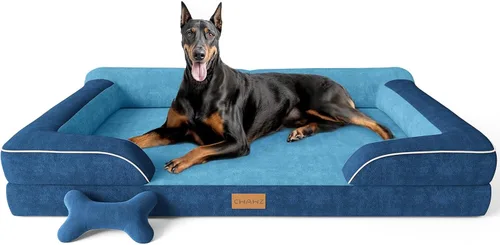 Vista 36 de CWAWZ Cama ortopédica para perros extra grandes, cama ortopédica para perros con espuma viscoelástica de gel refrescante, cama impermeable