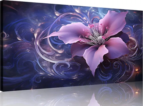 Vista 43 de TutuBeer 1 Panel Bauhinia Flor Roja China Bauhinia Flor Púrpura Planta Botánica Imagen de Flor Obra de Arte Pintura al Óleo sobre Lienzo Estirado
