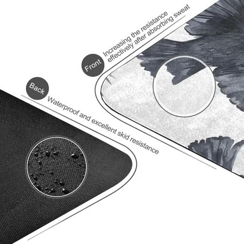 Vista 4 de Black Birds Yoga Mat Non Slip Thick Kids Eco Friendly Rubber Workout Foldable Yoga Mat Women Exercise