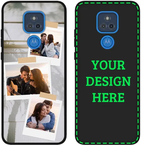 Vista 10 de Funda de teléfono con foto personalizada para Motorola Moto G Play 2021 con imagen, texto, logotipo, nombre, funda negra suave, regalo único