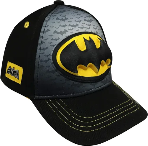 Vista 2 de DC Comics Batman - Gorra de béisbol 3D negra para niños de 2 a 5 años, Amarillo