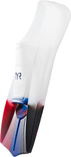 Vista 6 de TYR Stryker Silicone Fins - Short Blade Swimming Training Scuba Flippers Azul marino/rojo/transparente