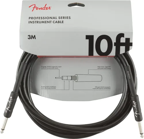 Vista 5 de Fender - Cable de instrumento de la serie profesional, cable de guitarra, accesorios de guitarra, ángulo/ángulo, negro, 6 pulgadas, paquete de 2