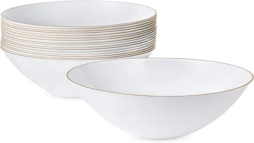 Vista 9 de PLASTICPRO - Juego de platos combinados de 32 piezas que incluye platos de 16 a 7 pulgadas y platos de 16 a 10 pulgadas de plástico blanco
