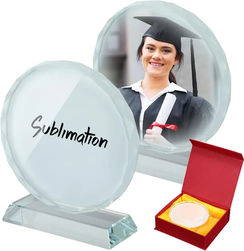 Vista 9 de Didaey 2 piezas de marcos de fotos de cristal para sublimación, decoración de mesa, placas decorativas, marco de fotos personalizado para Navidad