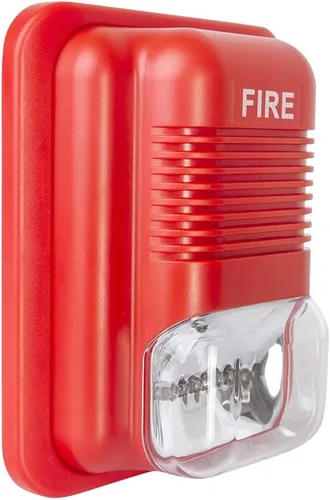 Vista 3 de Alarma de incendios Sirena de seguridad bocina zumbador DC12V-24V sonido y luz incendio advertencia estroboscópica sirena para una sola acción