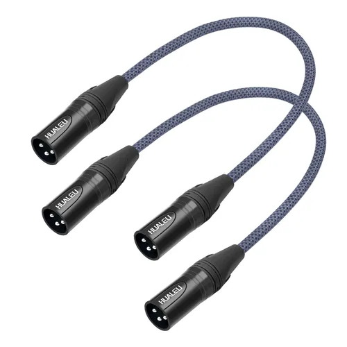 Vista 11 de Paquete de 2 cables de audio de equilibrio de 3 pines hembra a hembra, cables de conexión de micrófono de 3 pines, cables de conexión XLR hembra DMX