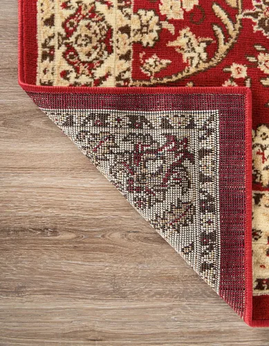 Vista 4 de Unique Loom Colección Sialk Hill - Alfombra de área Washington (7' 10" x 10' Rectángulo Burdeos/Crema)