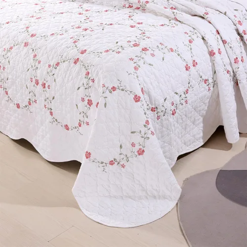 Vista 108 de Mixinni - Juego de colcha reversible de 2 piezas, tamaño individual, color beige, con patrón bordado elegante, juego de edredón y funda de almohada