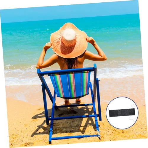 Vista 6 de GANAZONO Tela de repuesto para silla de playa, tela de lona negra, reemplazo para tumbona, patio, silla de reparación, silla de salón al aire libre
