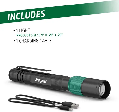 Vista 11 de Linterna de bolígrafo Energizer X-400 recargable, linterna de bolígrafo brillante resistente al agua IPX4, ligera y duradera, linterna recargable