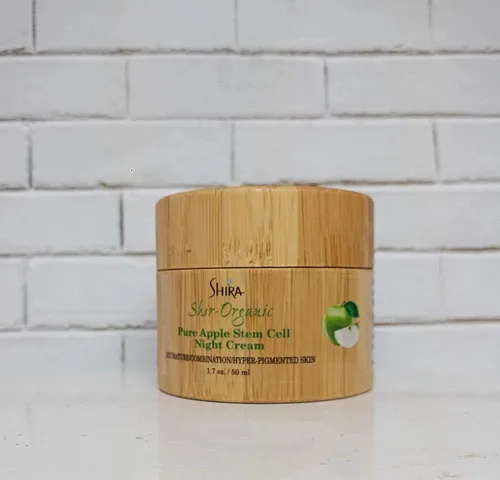 Vista 5 de Shira Shir-Organic Pure Apple Stem Cell Night Cream - Crema ligera hiperpigmentada y piel madura, potente fuente natural, iluminadores de piel