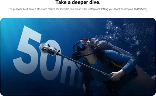 Vista 5 de Insta360 Estuche de buceo invisible X3 (nuevo) - Impermeable hasta 164.0 ft (164 pies)