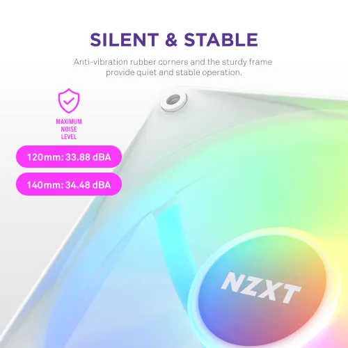 Vista 6 de F140RGB Core - Ventilador RGB de 5.512 in - Paquete doble con controlador RGB - Blanco
