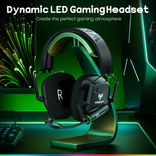 Vista 10 de Auriculares inalámbricos para juegos de 2.4 GHz para PC, PS5, PS4, Switch y Mac, auriculares para juegos de doble modo con Bluetooth 5.4, latencia