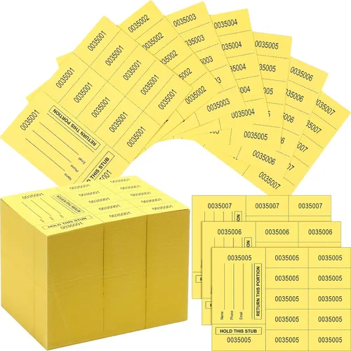 Vista 16 de Kosiz 1000 hojas 10 pujas Etiquetas de rifa para subastas chinas Fichas de rifa para recaudación de fondos Numeradas con nombre y número de teléfono