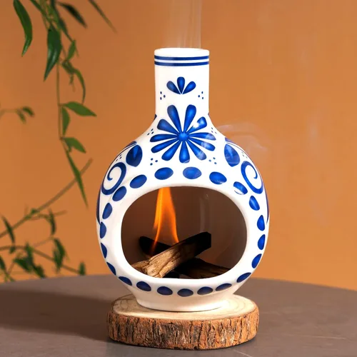 Vista 11 de MOUGIGI Porta Incienso Artesanal de Palo Santo - Quemador de Incienso Cerámico - Tamaño Compacto para Espacio de Meditación - Quema Palo Santo