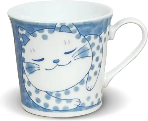Vista 2 de Taza de cerámica japonesa con caja de regalo, serie de tazas de té Nekochigura, 10 onzas líquidas, taza de café japonesa Yunomi Pottery, taza